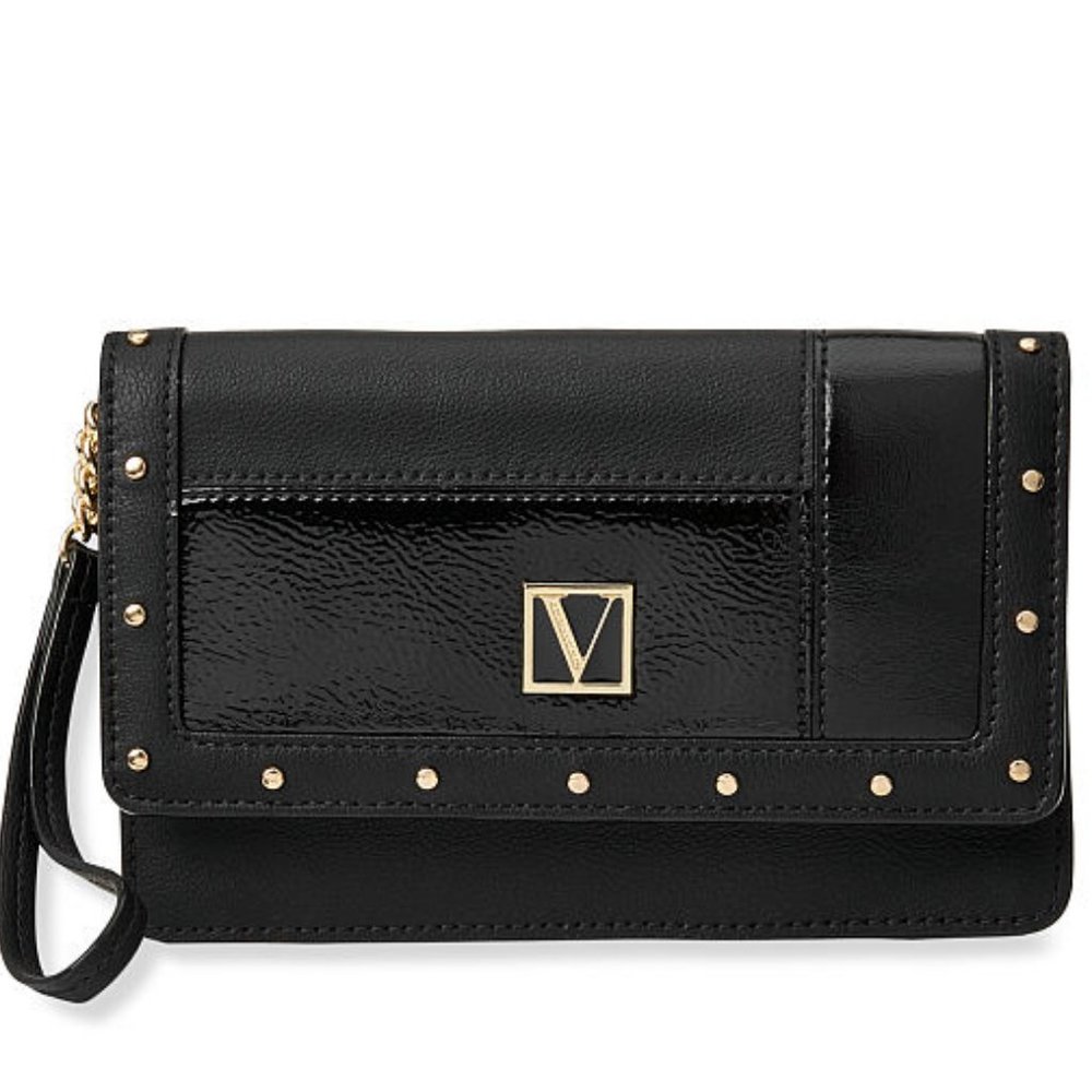 VICTORIA'S SECRET TECH CLUTCH- BLACK MIXED STUD